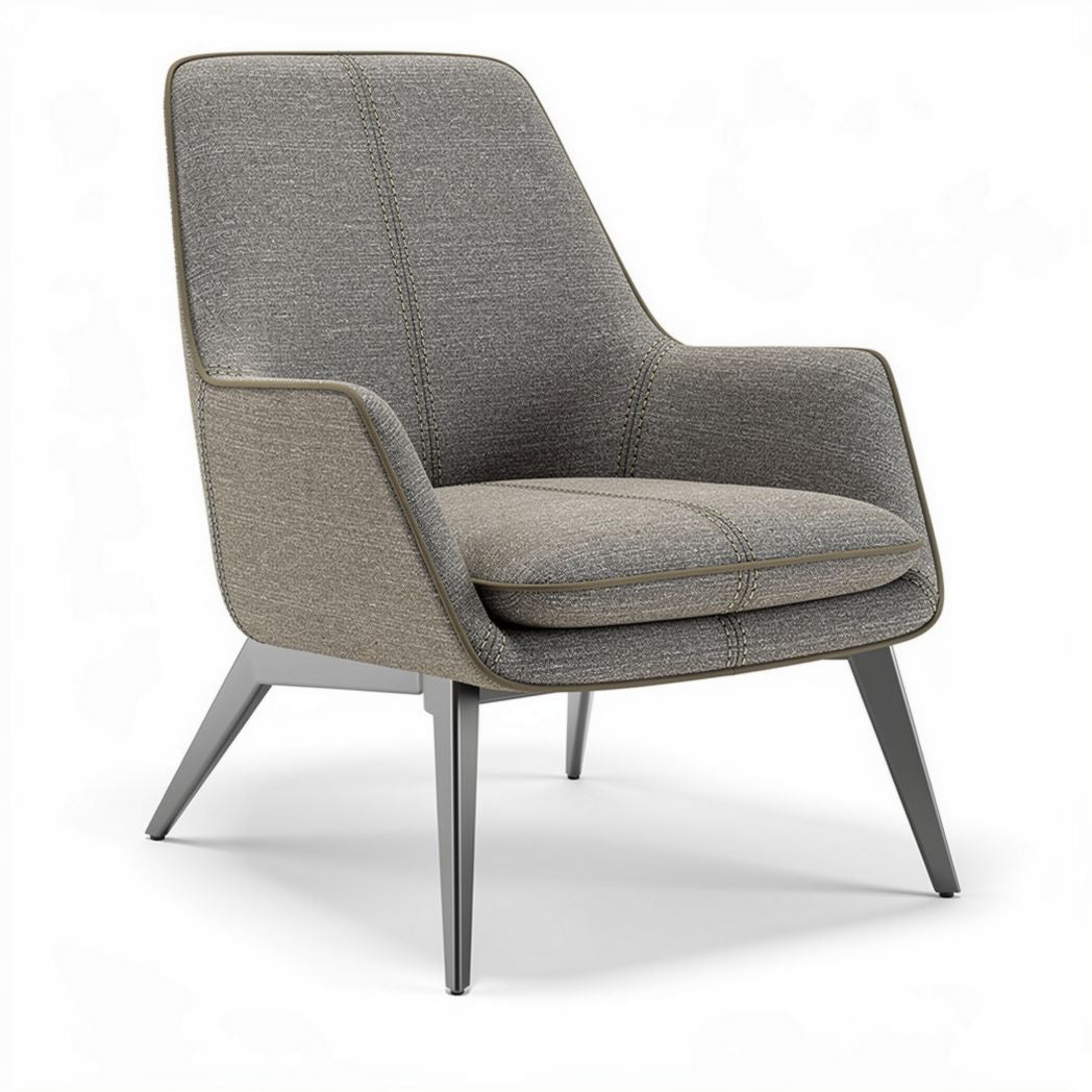 Fabric lounge chair with metal legs - 70 x 70 x 90cm