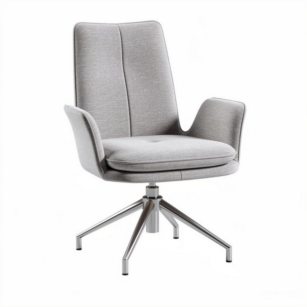 Fabric upholstered accent chair with swivel base - 60 x 60 x 90cm