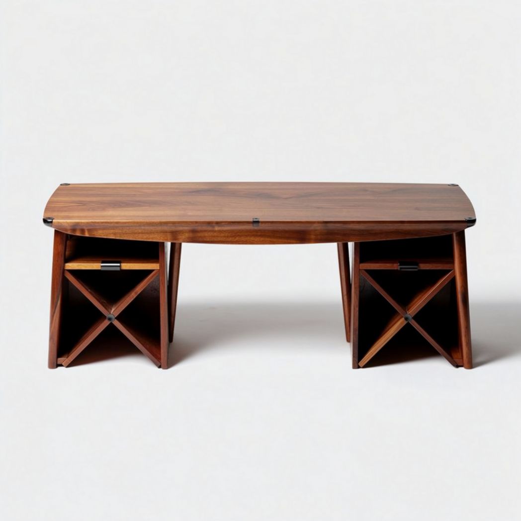 Natural oak bench with open storage - 150 x 50 x 75cm
