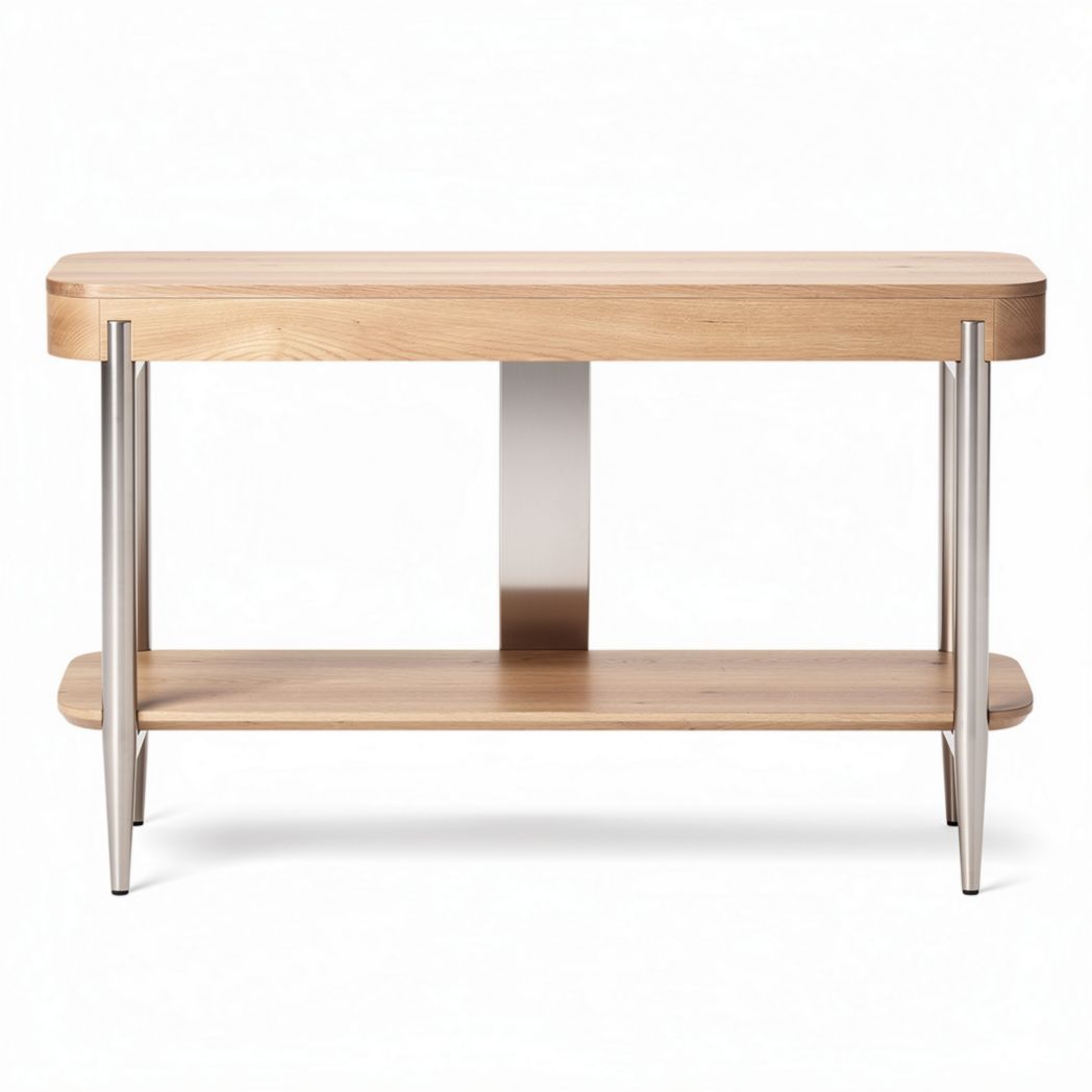Wooden console table with metal legs for entryway - 120 x 40 x 75cm