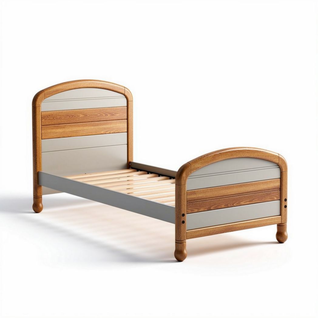 Wooden twin bed frame for children - 200 x 100 x 40cm