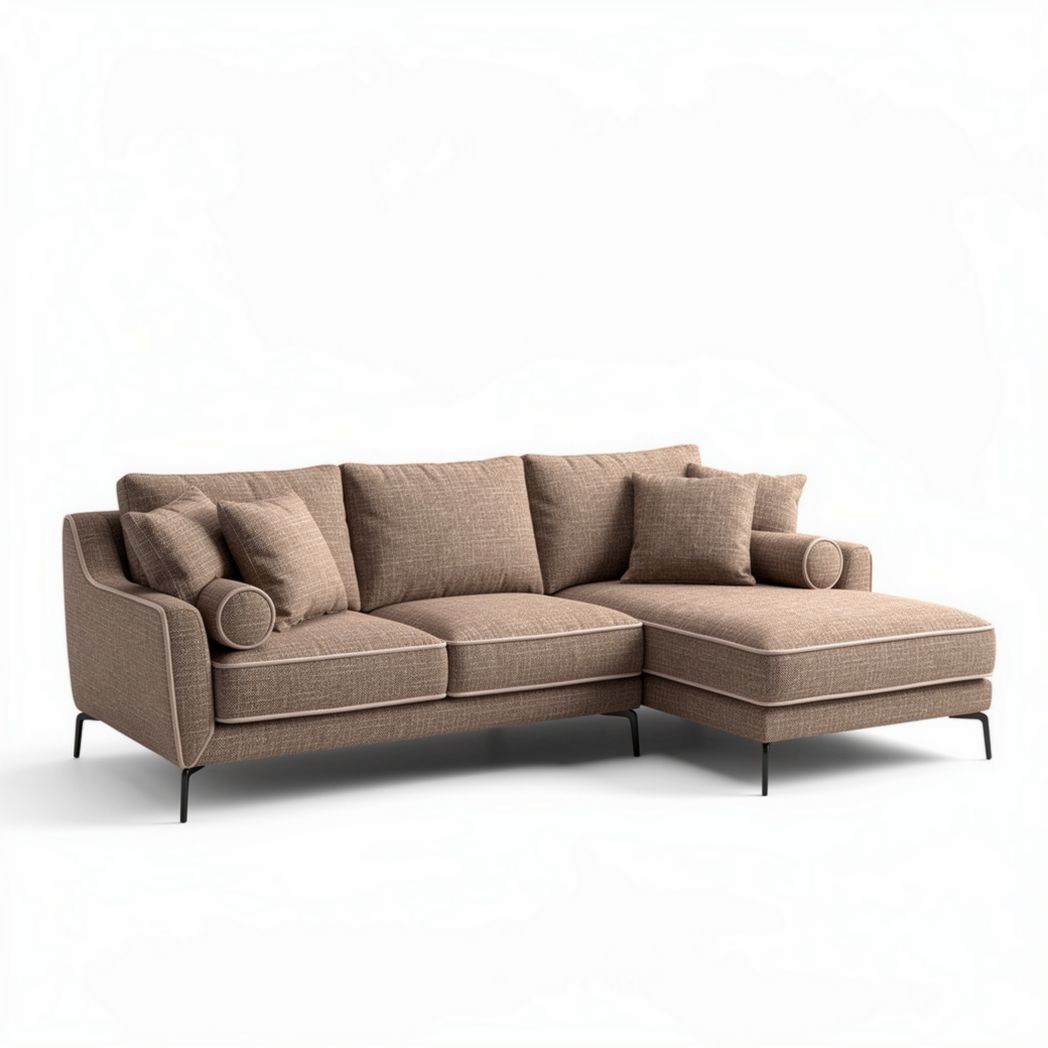 Fabric sectional sofa with chaise lounge for living room - 250 x 90 x 85cm